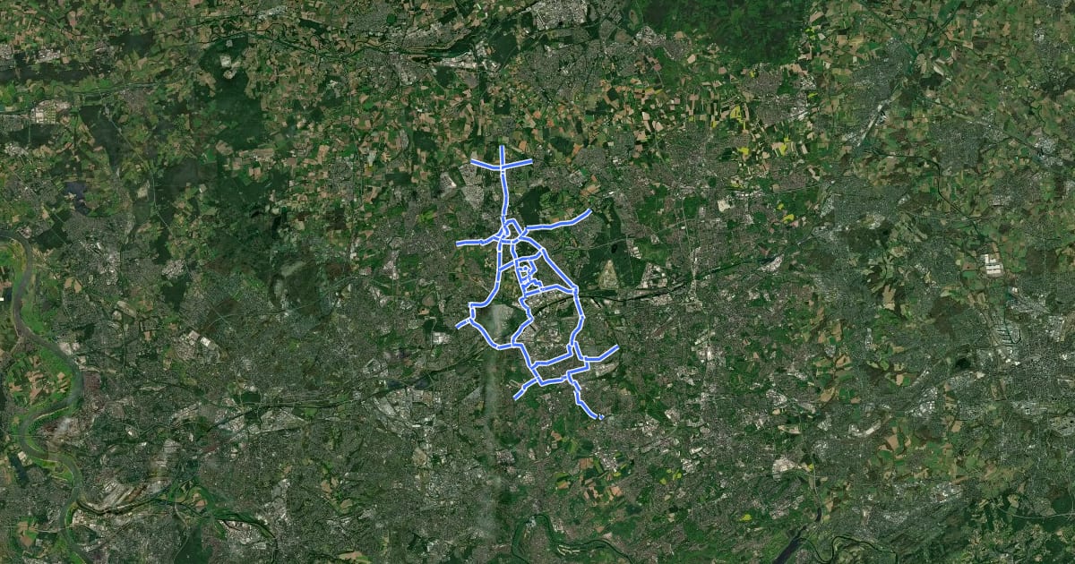 Маршрут Radverkehrsnetz NRW, Stadt Gelsenkirchen на спутниковом снимке