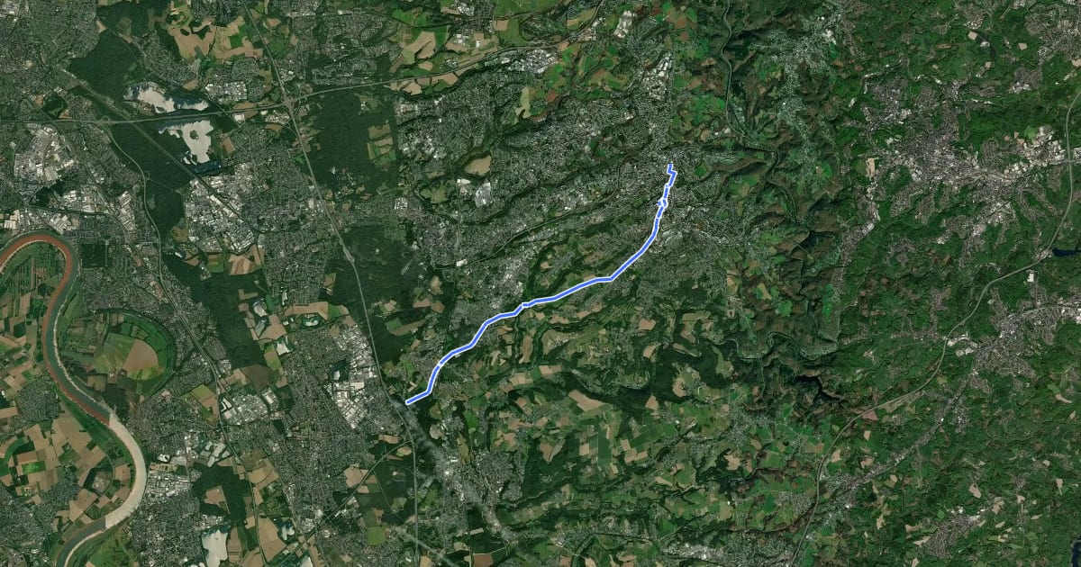 Маршрут Radverkehrsnetz NRW, Stadt Solingen, Solingen-Landwehr на спутниковом снимке