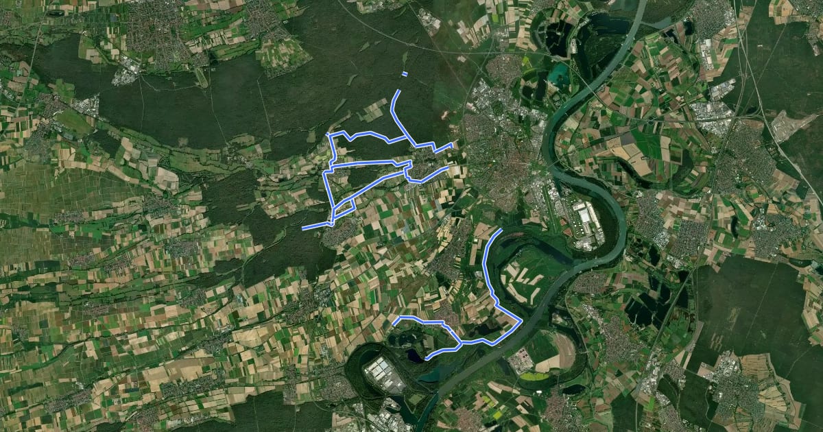 Маршрут Radverkehrsnetz RP-Römerberg-Dudenhofen на спутниковом снимке