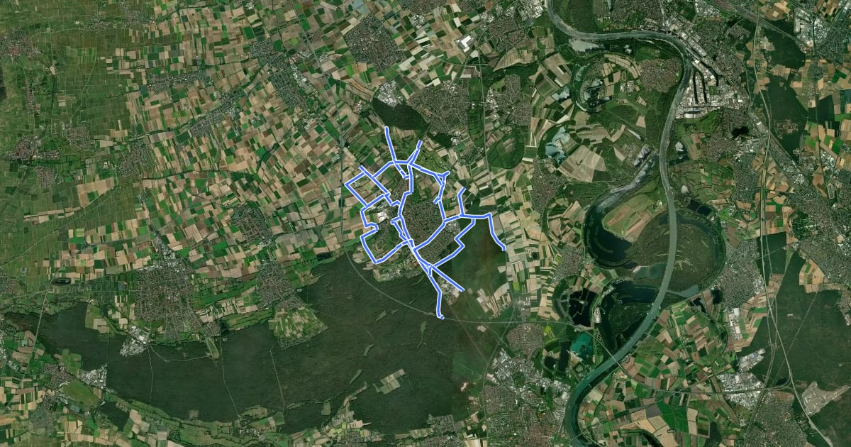 Маршрут Radverkehrsnetz RP-Schifferstadt на спутниковом снимке