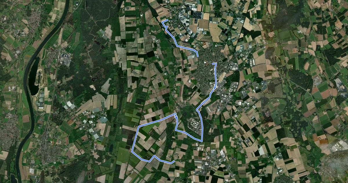 Маршрут Radwanderroute-Kreis Kleve 3 на спутниковом снимке