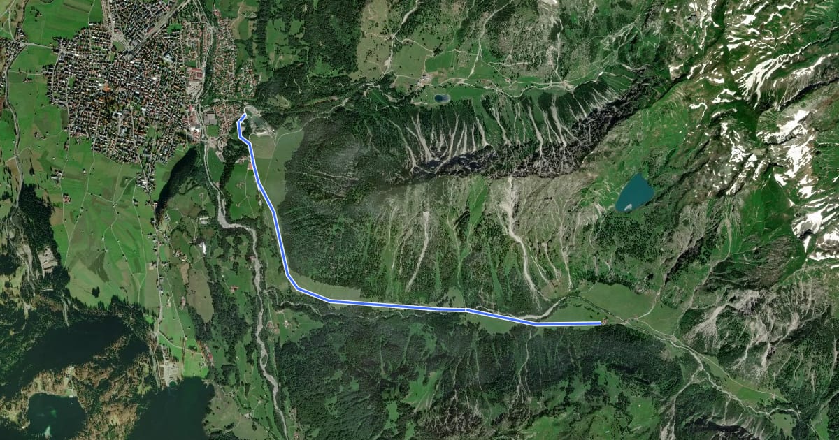 Маршрут Radwanderung Oytal на спутниковом снимке