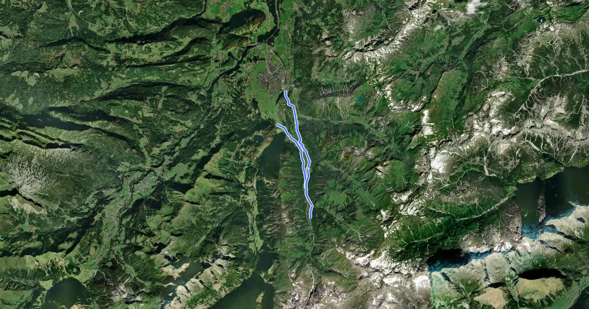 Маршрут Radwanderung Trettachtal на спутниковом снимке