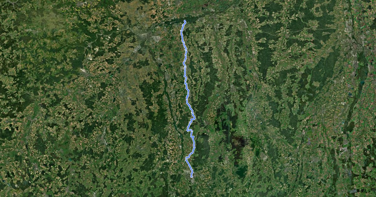 Маршрут Radwanderweg Bayerisch-Schwäbische Roth на спутниковом снимке