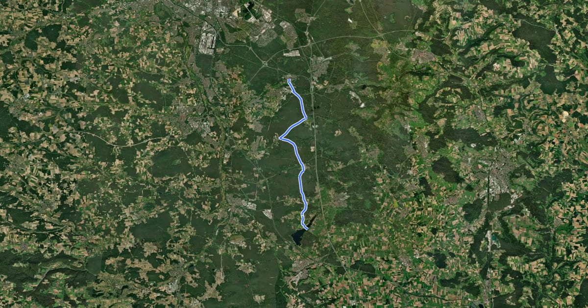 Маршрут Radwanderweg-Ludwigskanal-Rothsee на спутниковом снимке