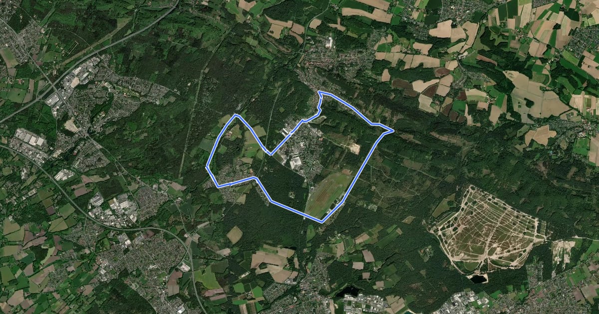 Маршрут Radwanderweg Oerlinghausen Oe 1 на спутниковом снимке