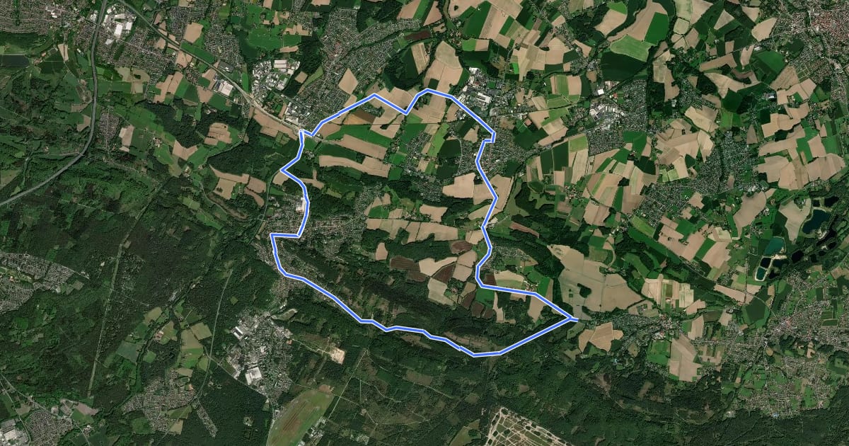 Маршрут Radwanderweg Oerlinghausen Oe 2 на спутниковом снимке