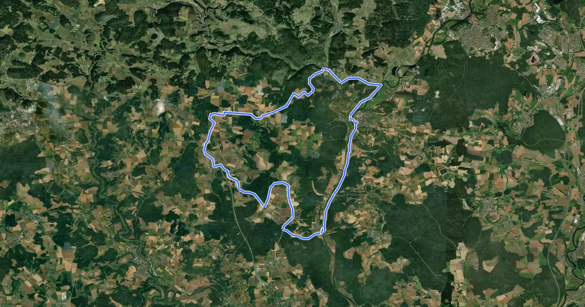 Маршрут Radwanderweg R3 (Landkreis Regensburg) на спутниковом снимке