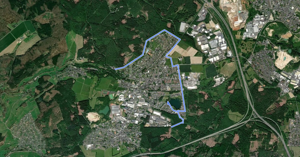 Маршрут Radwanderweg Ransbach-Baumbach 1 на спутниковом снимке