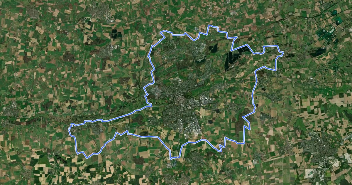 Маршрут Radwanderweg rund um Lippstadt на спутниковом снимке