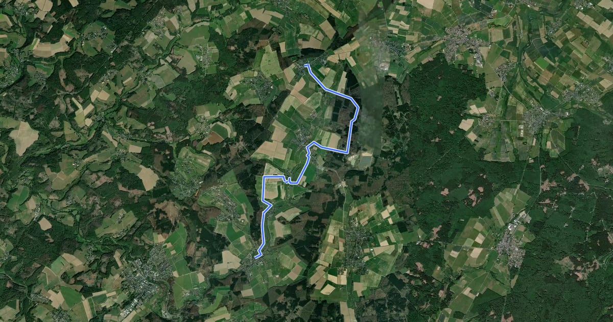 Маршрут Radwanderweg Woldert-Lautzert на спутниковом снимке