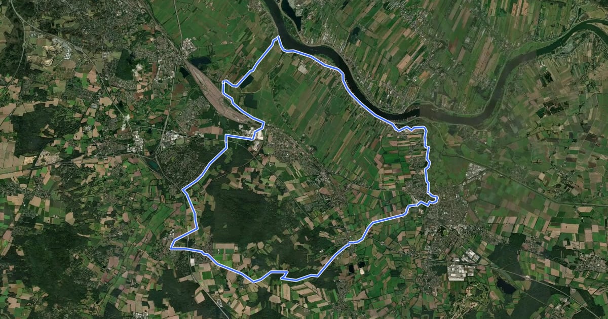 Маршрут Radweg 11 на спутниковом снимке