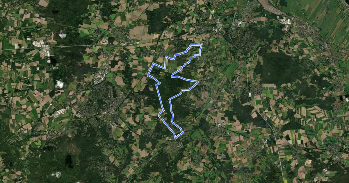 Маршрут Radweg 13 на спутниковом снимке