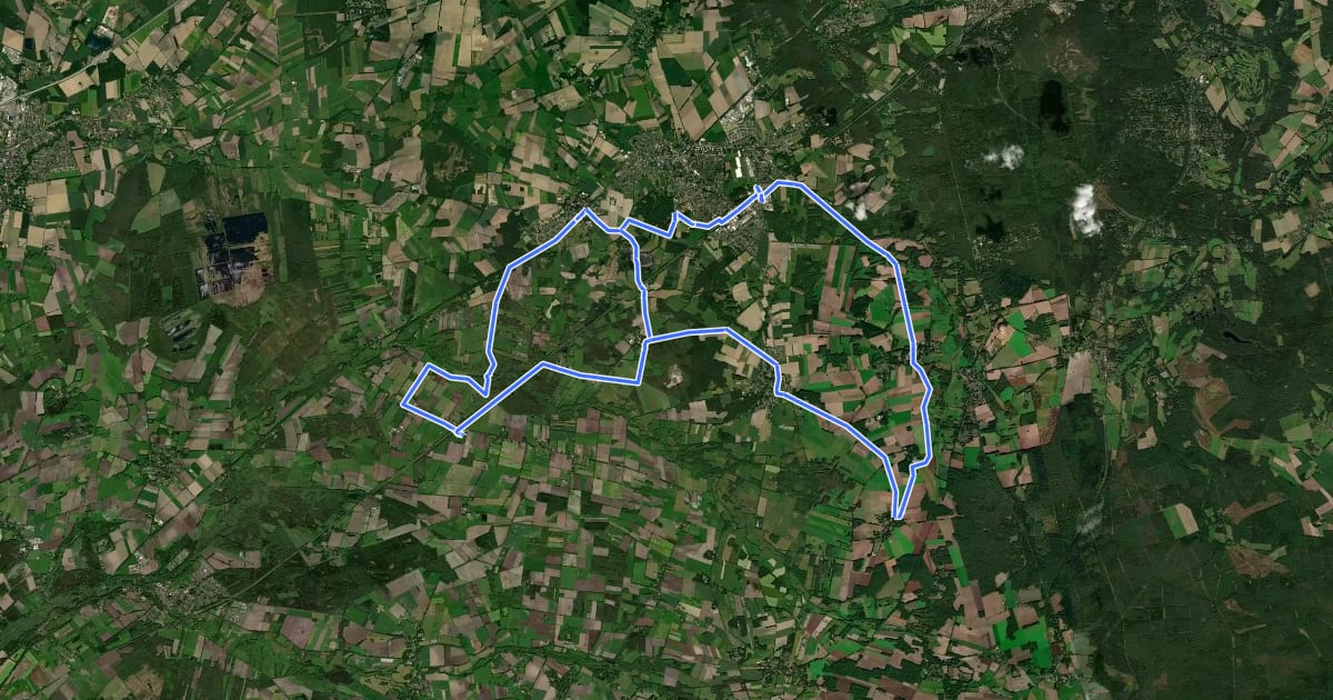 Маршрут Radweg 15 на спутниковом снимке