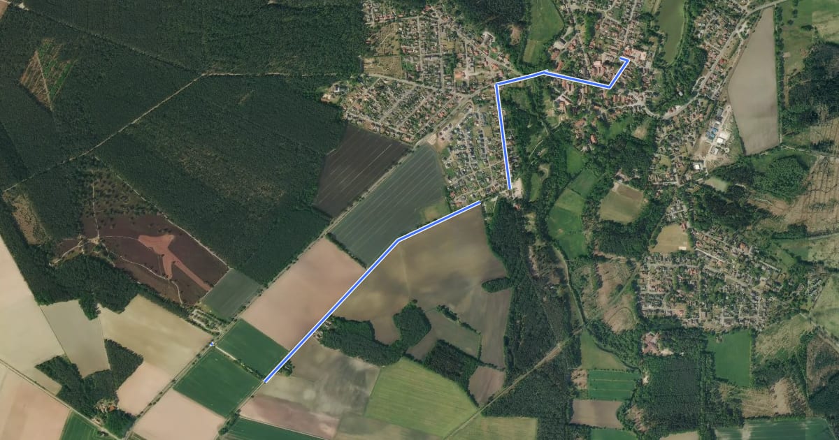 Маршрут Radweg 2 на спутниковом снимке