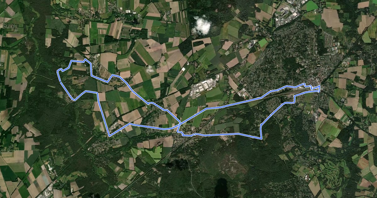 Маршрут Radweg 2 на спутниковом снимке