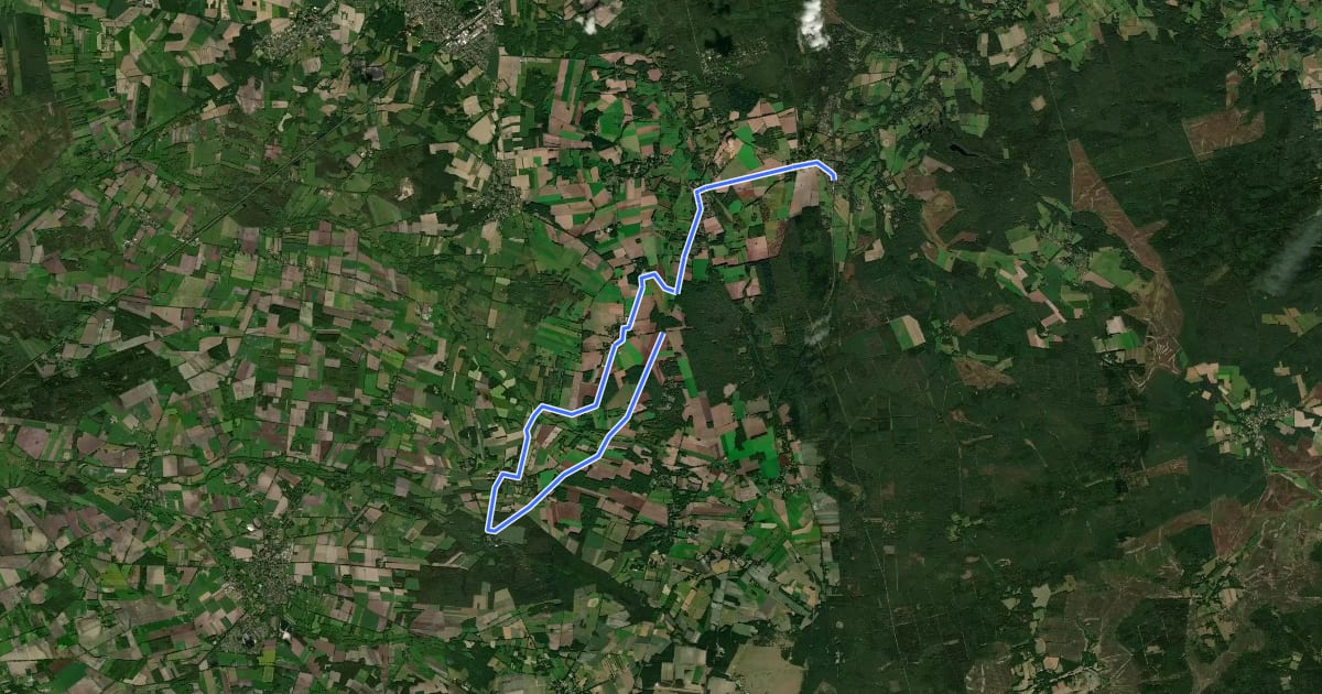 Маршрут Radweg 22 на спутниковом снимке