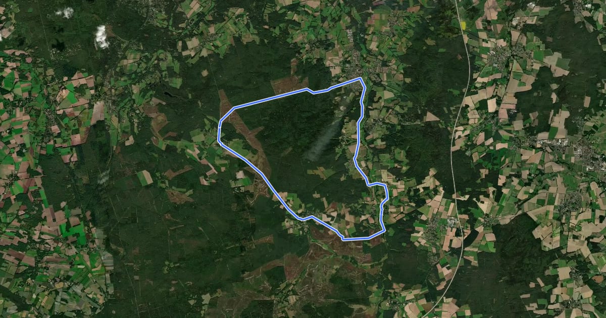 Маршрут Radweg 24 на спутниковом снимке