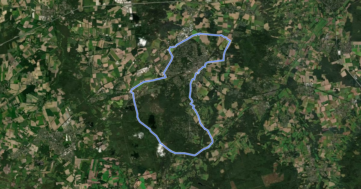 Маршрут Radweg 29 на спутниковом снимке