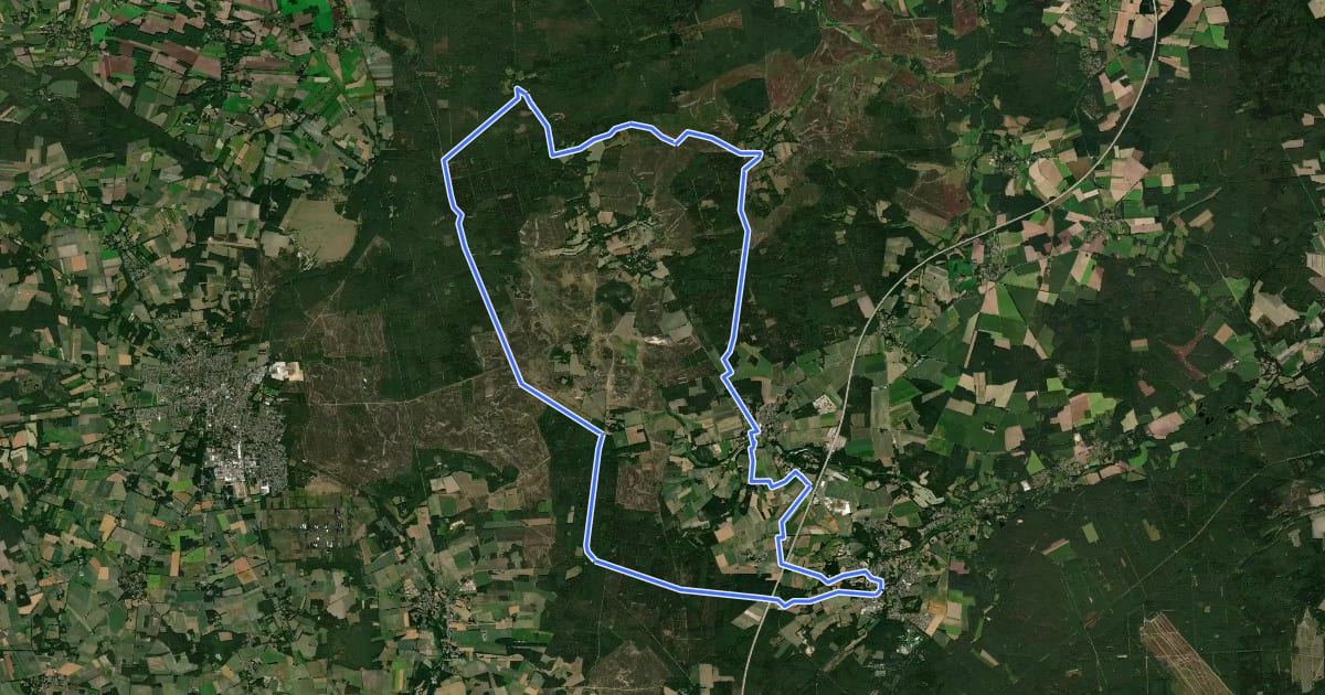 Маршрут Radweg 3 Bispingen на спутниковом снимке