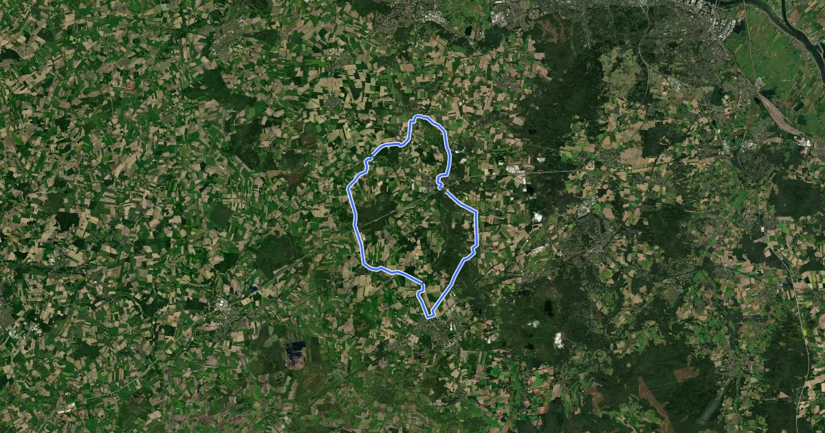 Маршрут Radweg 4 на спутниковом снимке