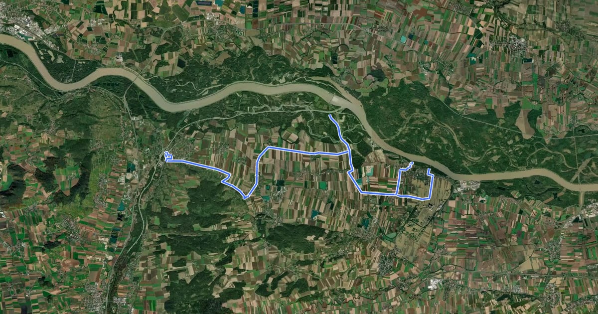 Маршрут Radweg 401 на спутниковом снимке