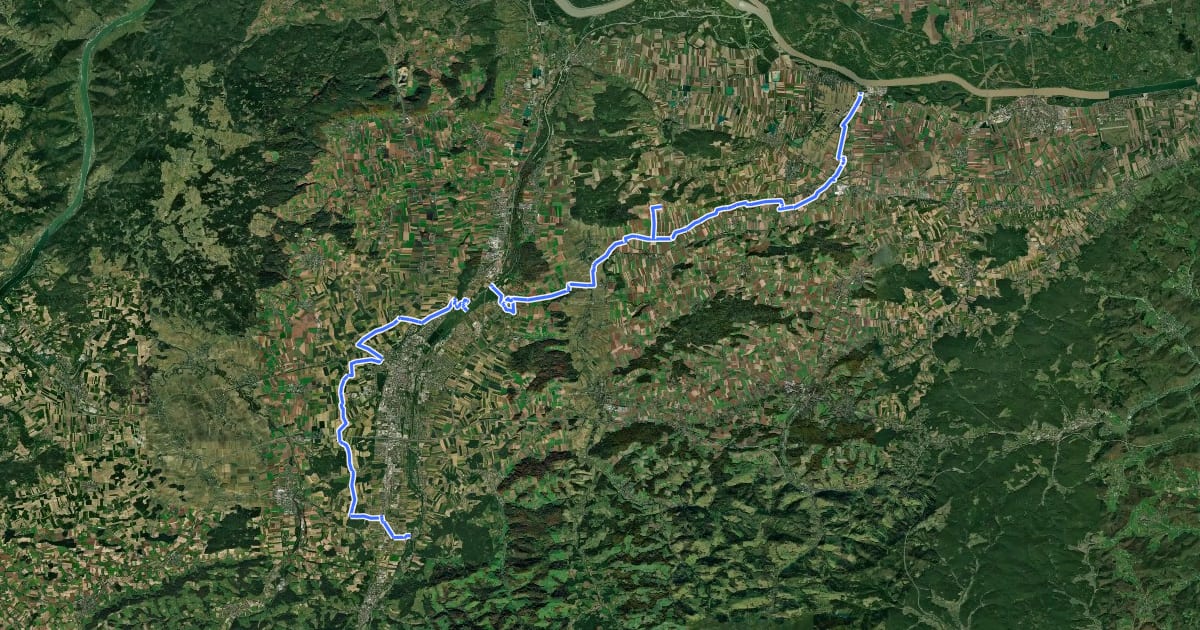Маршрут Radweg 403 на спутниковом снимке