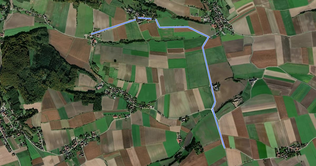 Маршрут Radweg 415 на спутниковом снимке