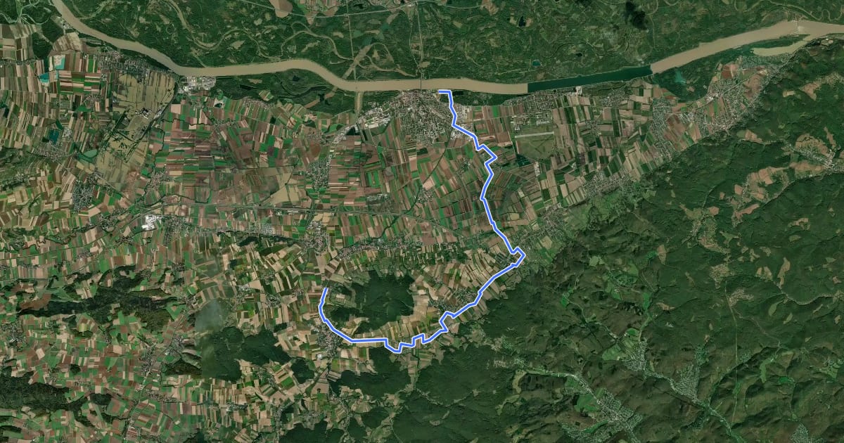 Маршрут Radweg 421 на спутниковом снимке