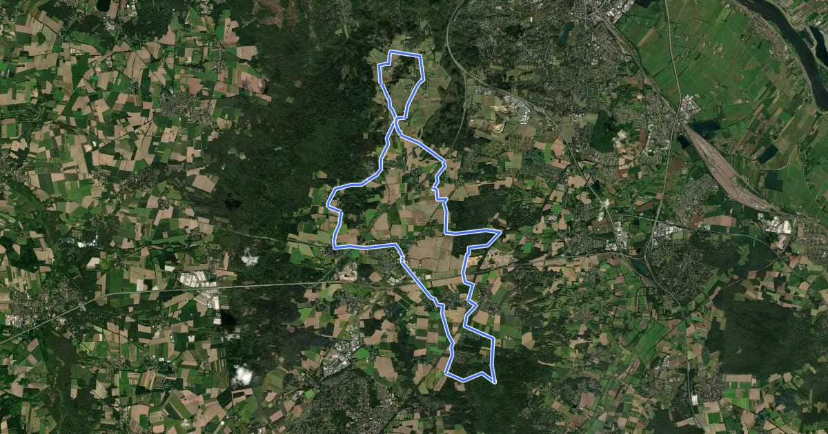 Маршрут Radweg 6 на спутниковом снимке