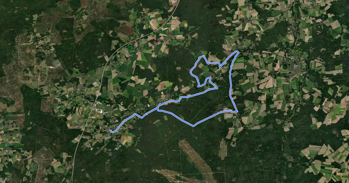 Маршрут Radweg 6 Bispingen на спутниковом снимке