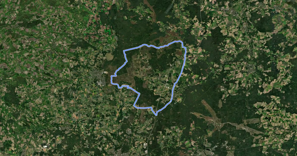 Маршрут Radweg 7 Bispingen на спутниковом снимке