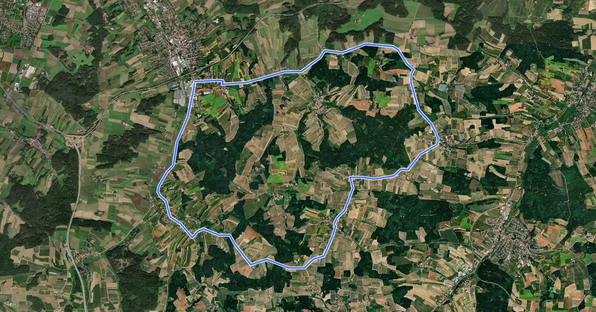 Маршрут Radweg 85 на спутниковом снимке