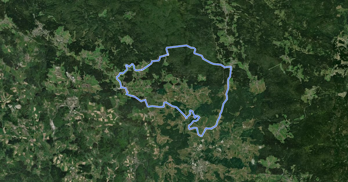 Маршрут Radweg 89 на спутниковом снимке