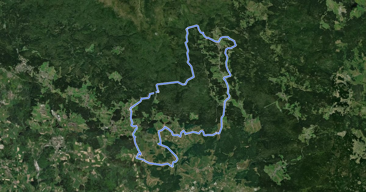 Маршрут Radweg 90 на спутниковом снимке