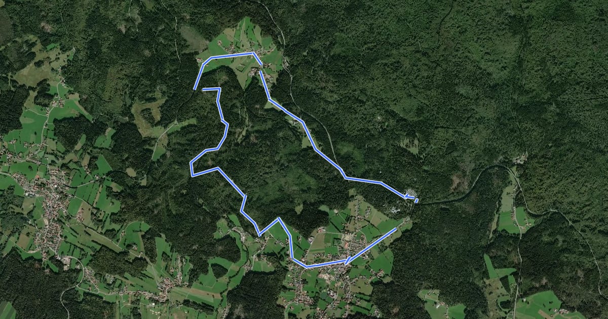 Маршрут Radweg 91 на спутниковом снимке