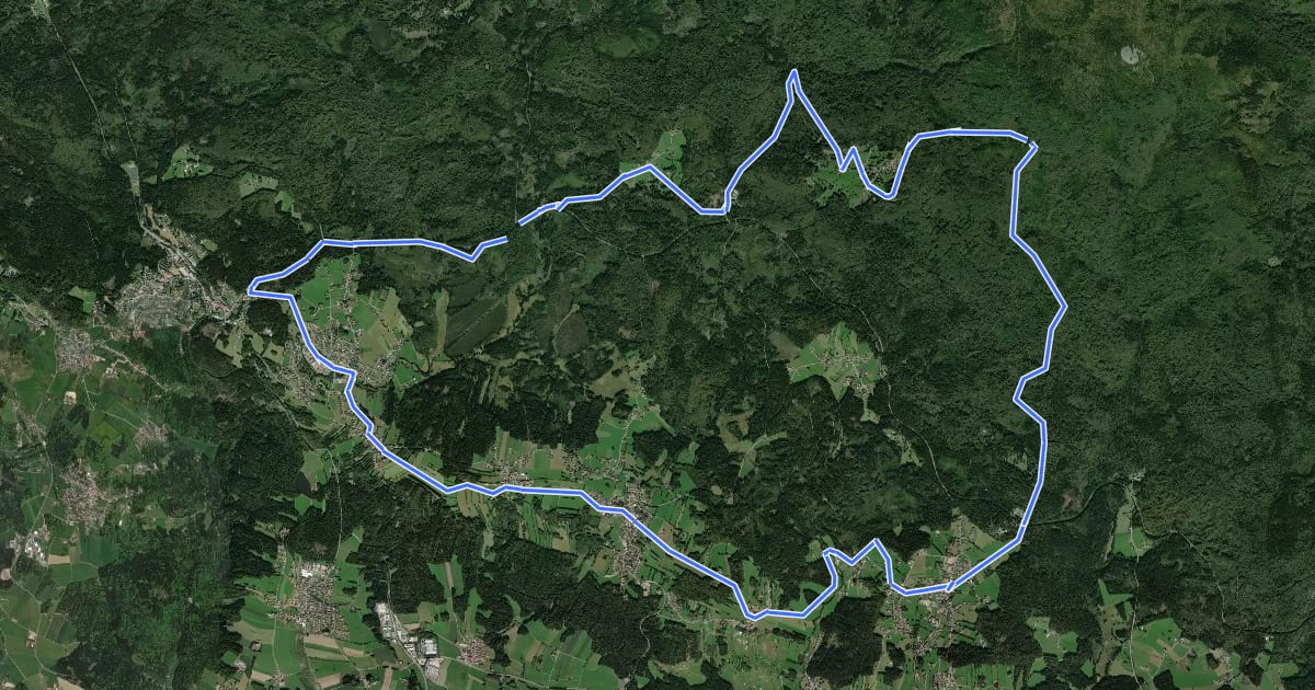 Маршрут Radweg 92 на спутниковом снимке