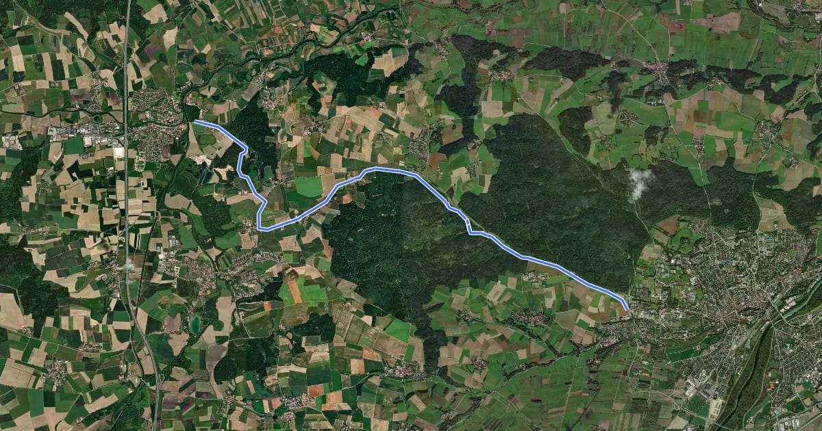 Маршрут Radweg Allershausen - Freising на спутниковом снимке