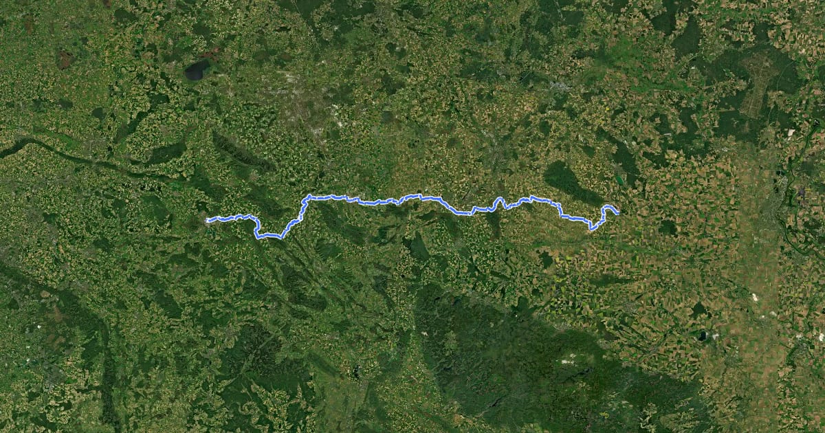 Маршрут Radweg Berlin-Hameln (Teilstrecke Niedersachsen) на спутниковом снимке
