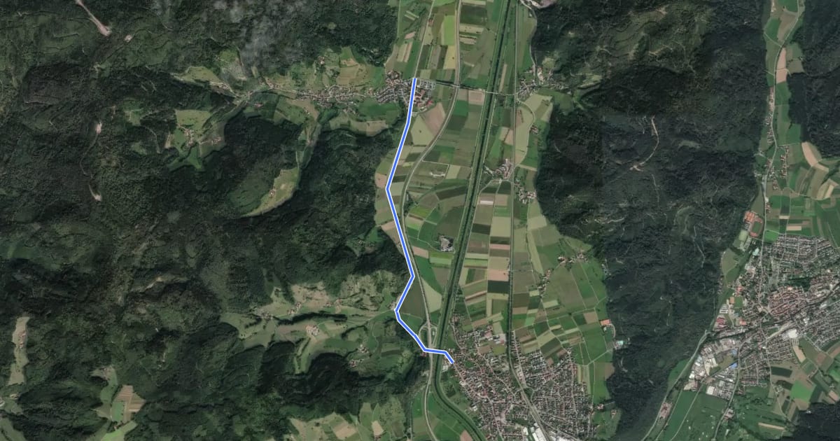 Маршрут Radweg Biberach-Fussbach на спутниковом снимке