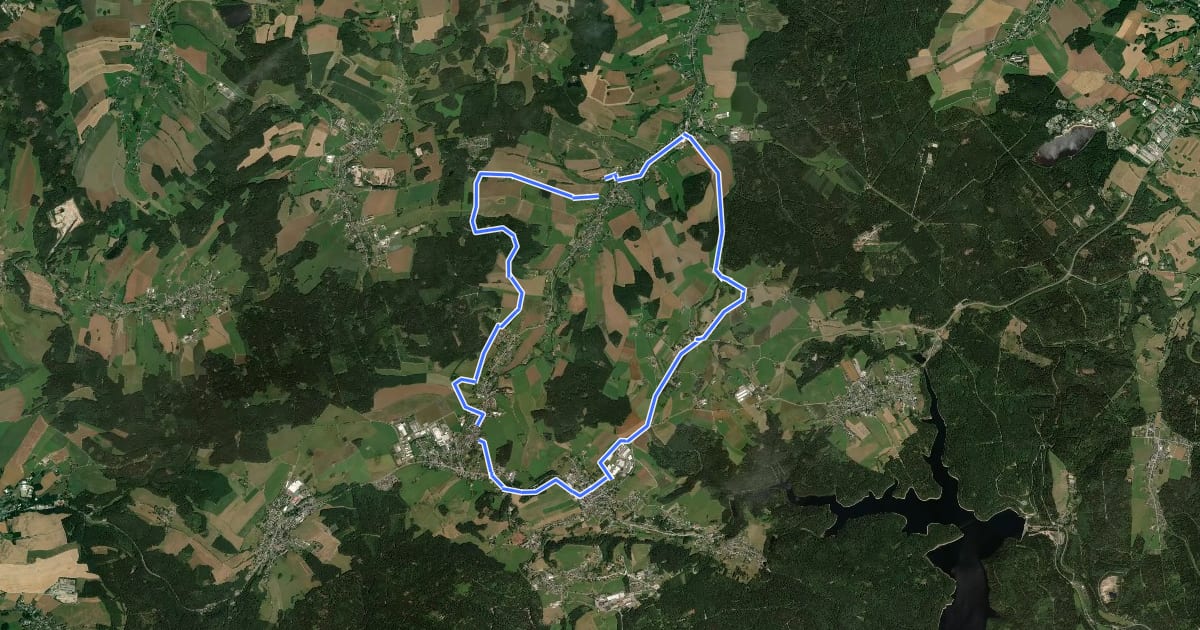 Маршрут Radweg Crinitzberg на спутниковом снимке