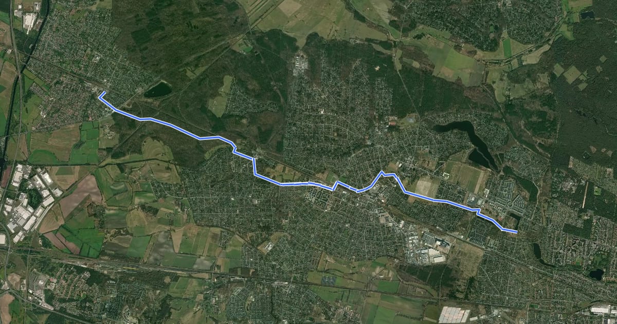 Маршрут Radweg der Sympathie на спутниковом снимке