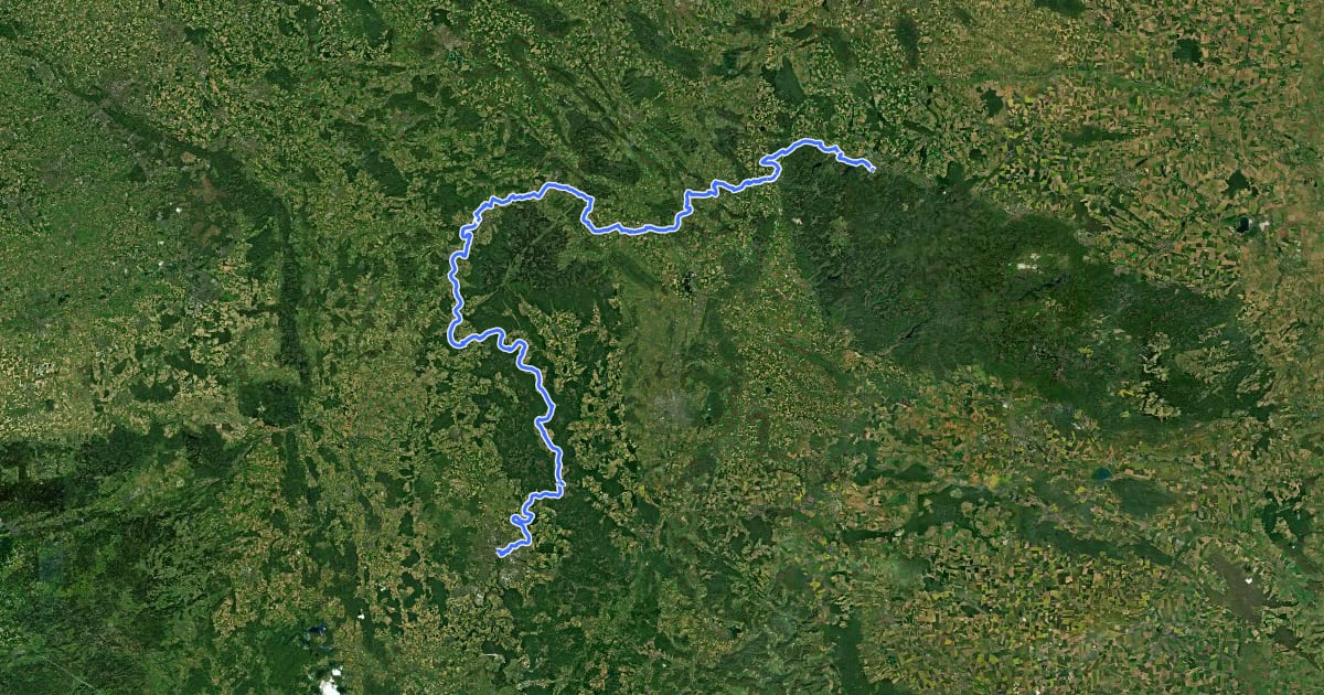 Маршрут Radweg Deutsche Einheit - Abschnitt 3: Kassel - Goslar на спутниковом снимке