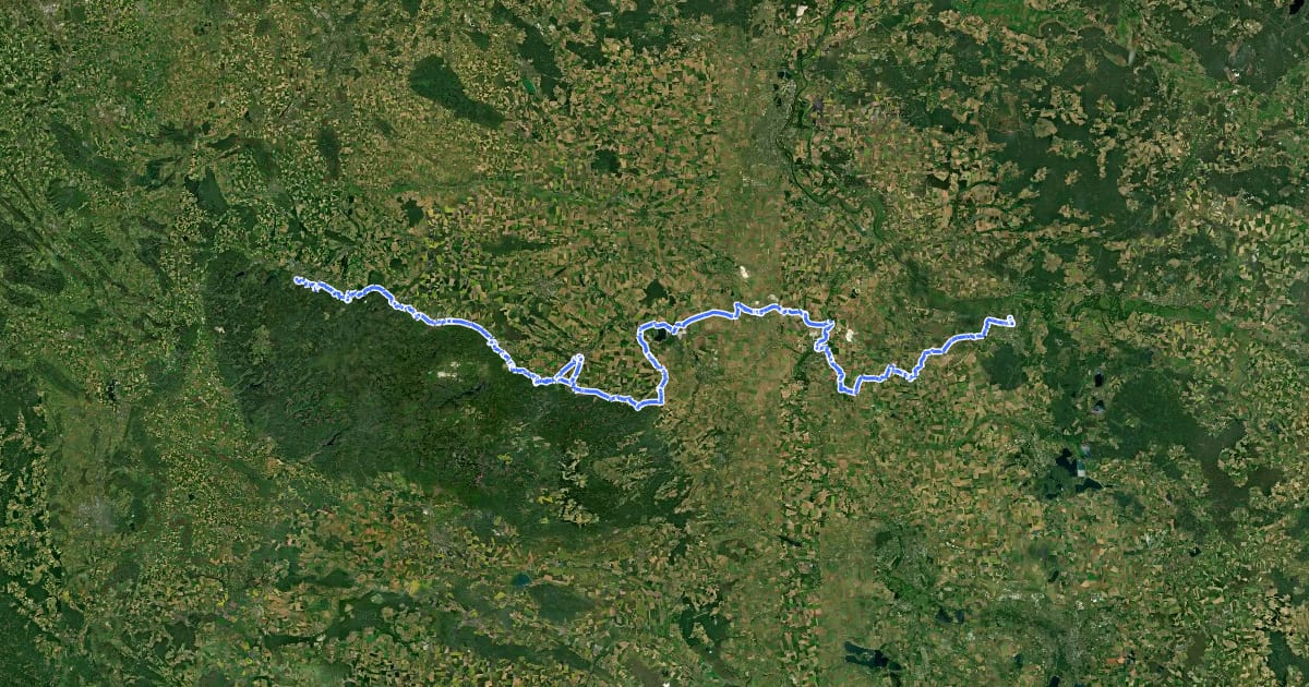 Маршрут Radweg Deutsche Einheit - Abschnitt 4: Goslar - Dessau на спутниковом снимке