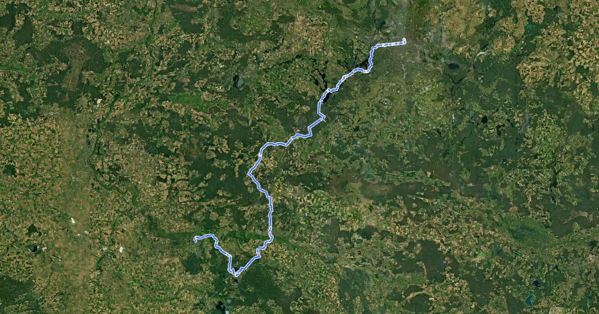Маршрут Radweg Deutsche Einheit - Abschnitt 5: Dessau - Berlin на спутниковом снимке