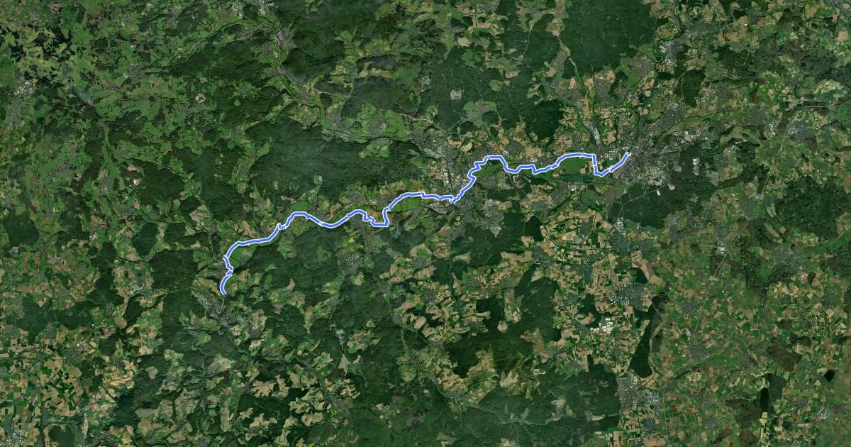 Маршрут Radweg Deutsche Einheit - Etappe 4 на спутниковом снимке