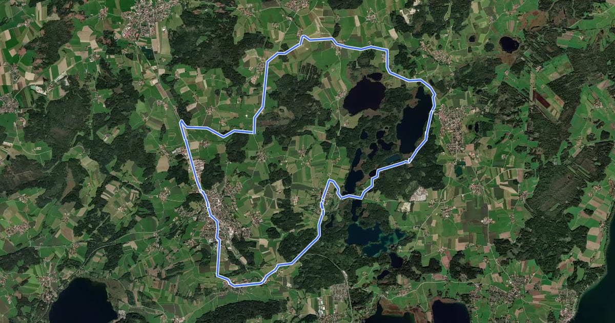 Маршрут Radweg E1 - Bad Endorf на спутниковом снимке