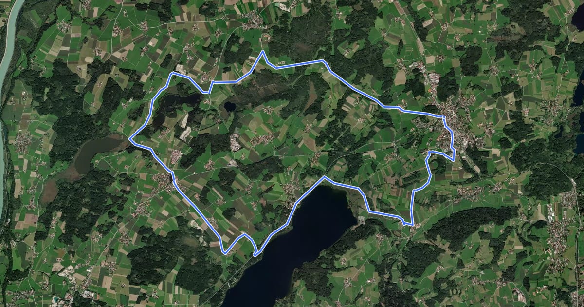 Маршрут Radweg E3 - Bad Endorf на спутниковом снимке