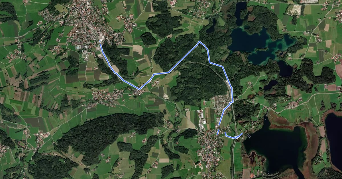 Маршрут Radweg E5 - Bad Endorf на спутниковом снимке