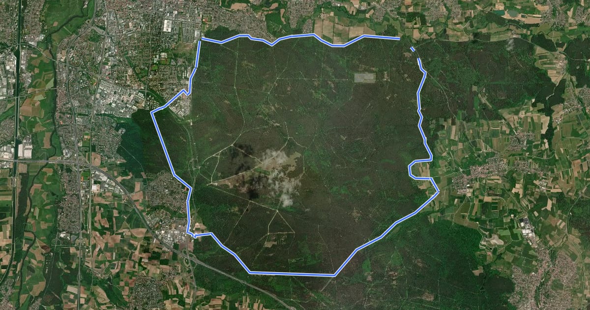 Маршрут Radweg Erlangen-Höchstadt R-Wanderweg 8 на спутниковом снимке